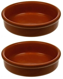 Cosy&Trendy Set van 16x mini terracotta tapas/creme brulee bakjes/schaaltjes 6 cm - Snack en tapasschalen Bruin