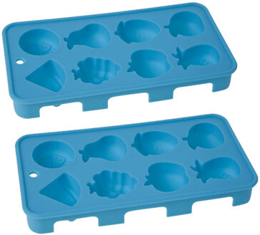 Cosy&Trendy Set van 2x stuks ijsblokjes/ijsklontjes fruitvorm voor 8 blokjes