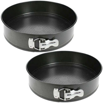 Cosy&Trendy Set van 2x stuks taart bakvorm/springvorm zwart 25,5 cm met antiaanbaklaag