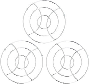 Cosy&Trendy Set van 3x stuks ronde pannen onderzetters van metaal/chroom 18 cm