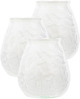 Cosy&Trendy Set van 3x stuks witte Lowboy buiten tafel sfeer kaarsen 10 cm 40 branduren in glas