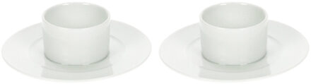 Cosy&Trendy Set van 4x eierdopjes van porselein wit 11 cm
