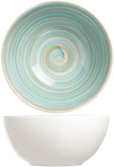 Cosy&Trendy soep serveer schaaltje/kommetje Turbolino - blauw - dia 14,5 cm - 500 ml