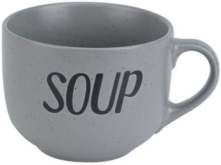 Cosy&Trendy Soepkom - grijs - 11 cm - 510 ml - Soepbeker - kommetje