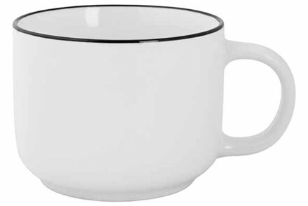 Cosy&Trendy Soepkom Renee - wit - 14 x 8 cm - porselein - soep/saus kom - 480 ml