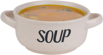 Cosy&Trendy Soepkom van aardewerk - Creme wit - Dia 13,5 cm - 470 ml - Servies - Soepkommen
