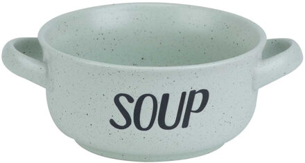 Cosy&Trendy soepkom van aardewerk - groen - Dia 13,5 cm - 470 ml - Servies - Soepkommen - Kommetjes