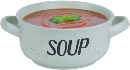 Cosy&Trendy Soepkom van aardewerk - groen - Dia 13,5 cm - 470 ml - Servies - Soepkommen