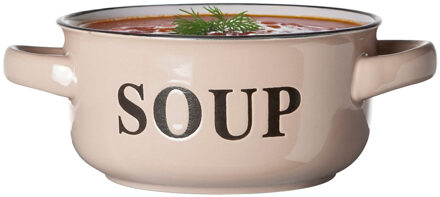 Cosy&Trendy Soepkommen Classic - beige - 1x stuks - 14 x 7 cm - keramiek - soepkommetjes - 470 ml