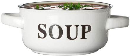Cosy&Trendy Soepkommen Classic - wit - 1x stuks - 14 x 7 cm - keramiek - soepkommetjes - 470 ml