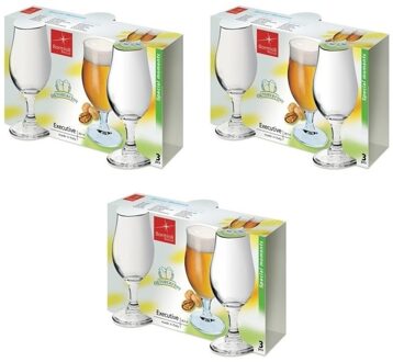 Cosy & Trendy speciaalbier glazen - set 9x stuks - 375 ml - tulpvormige bierglazen op voet