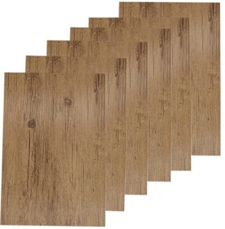 Cosy&Trendy Tafel Placemat hout print - 6x - lichtbruin - 45 x 30 cm - Onderleggers - Tafel dekken