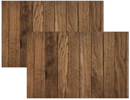 Cosy&Trendy Tafel Placemats - 4x - houten planken print - pvc - 44 x 28 cm - Onderleggers