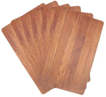 Cosy&Trendy Tafel Placemats - 6x - houten planken print - pvc - 44 x 28 cm - Onderleggers