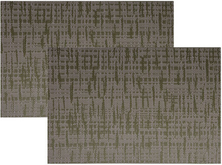Cosy&Trendy Tafel Placemats - 8x - geweven - groen/roze - 30 x 45 cm - Tafel dekken