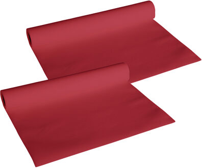 Cosy&Trendy Tafelloper - 2x - papier - bordeaux rood - 480 x 40 cm