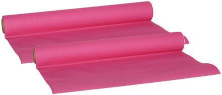 Cosy&Trendy Tafelloper - 2x - papier - fuchsia roze - 480 x 40 cm