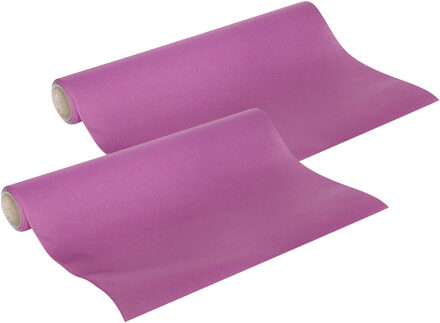 Cosy&Trendy Tafelloper - 2x - papier - paars - 480 x 40 cm