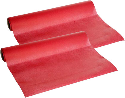 Cosy&Trendy Tafelloper - 2x - papier - rood - 480 x 40 cm