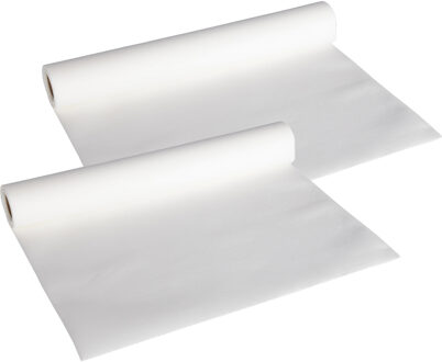 Cosy&Trendy Tafelloper - 2x - papier - wit - 480 x 40 cm
