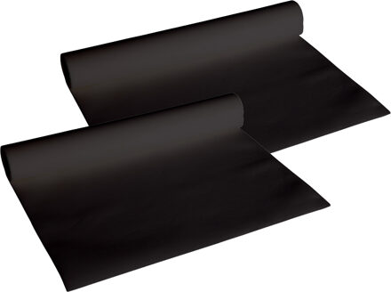 Cosy&Trendy Tafelloper - 2x - papier - zwart - 480 x 40 cm