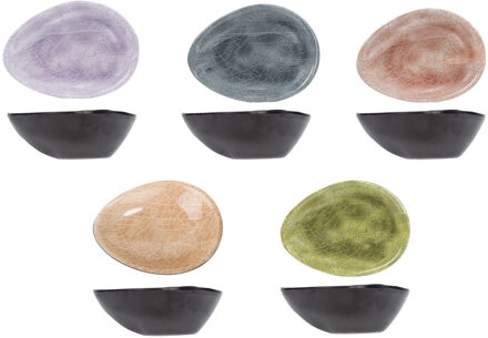 Cosy&Trendy tapas / saus schaaltjes Streetfood - set 10x stuks - melamine - multi kleuren - 8 x 7