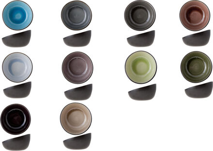 Cosy&Trendy tapas / snack schaaltjes Streetfood - 10x stuks - aardewerk - multi kleuren - 12 x 8 c