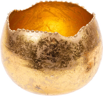 Cosy&Trendy Theelichthouders/waxinelichthouders goud metaal 10 cm Goudkleurig