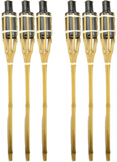 Cosy&Trendy Tuinfakkels - 6x - met oliehouder - bamboe - 60 cm