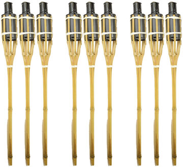 Cosy&Trendy Tuinfakkels - 9x - met oliehouder - bamboe - 60 cm