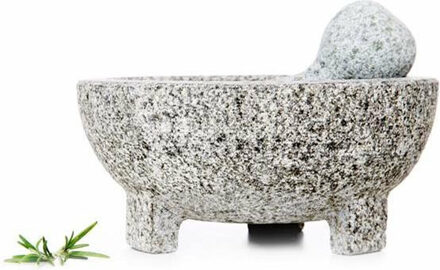 Cosy&Trendy Vijzel met stamper - grijs - graniet - D20cm - mortier - zware kwaliteit - keuken artikelen