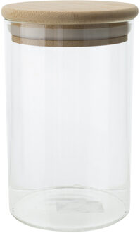 Cosy&Trendy Voorraadpot/bewaarpot 500 ml glas met houten deksel