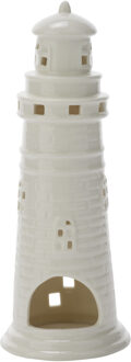 Cosy&Trendy Waxinelichthouder - vuurtoren - wit - 24 cm