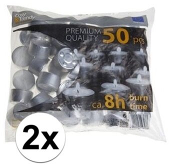 Cosy&Trendy Waxinelichtjes - 100x - 8 branduren - theelichtjes - kaarsen