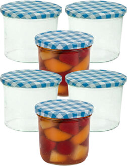 Cosy&Trendy Weckpotten / inmaakpotten - blauw - 12x stuks - 230 ml - met draaideksel - glas