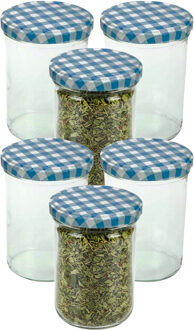 Cosy&Trendy Weckpotten / inmaakpotten - blauw - 12x stuks - 440 ml - met draaideksel - glas