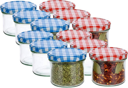 Cosy&Trendy Weckpotten / inmaakpotten - rood - 12x stuks - 230 ml - met draaideksel - glas