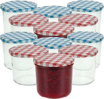 Cosy&Trendy Weckpotten / inmaakpotten - rood - 12x stuks - 330 ml - met draaideksel - glas