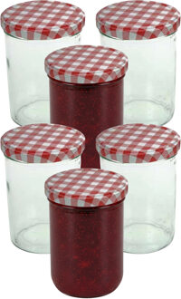 Cosy&Trendy Weckpotten / inmaakpotten - rood - 6x stuks - 440 ml - met draaideksel - glas