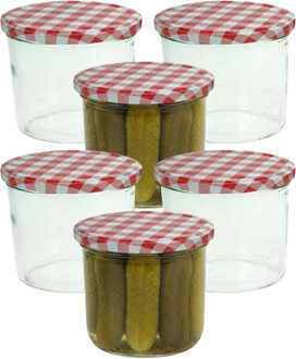 Cosy&Trendy Weckpotten / inmaakpotten - rood - 9x stuks - 230 ml - met draaideksel - glas