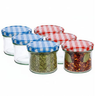 Cosy&Trendy Weckpotten - rood / blauw - 6x stuks - 230 ml