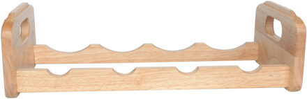 Cosy&Trendy Wijnrek voor 4 flessen - hout kleur - stapelbaar - 45 x 22 x 12 cm