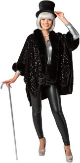 Cosy Zwarte Poncho Pailletten