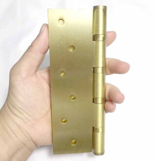 Cotom 2Pcs 5 Of 6 Inch Duurzaam Massief Messing Deur Scharnier Deur Fittings Zware Scharnieren Voor Gate Een gewone Vierkante Scharnier koper kleur / 5 duim
