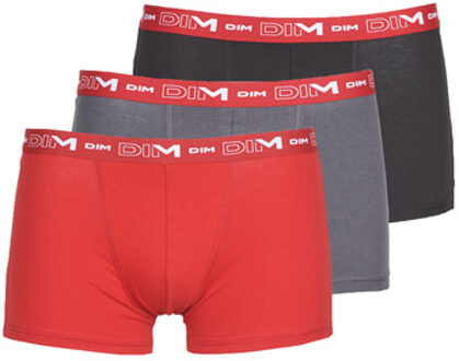 Coton Stretch Heren Boxershort - 3-Pack - Grijs Rood Zwart - Maat XL