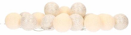 Cotton Ball Lights Feestverlichting lichtsnoer met wit/zilveren balletjes 378 cm