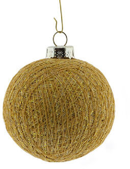 Cotton Balls kerstballen - goud - katoen - 6,5 cm - Kerstbal Goudkleurig