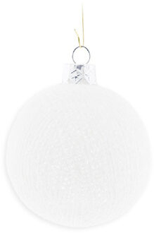 Cotton Balls kerstballen - wit - katoen - 6,5 cm - Kerstbal