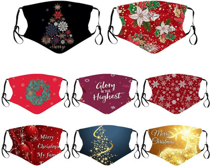 Cotton Breathable Mask Christmas Print Adult Mouth Mask Reusable Face Mask Washable Mouth Caps Cloth Mouth Cover mascarillas