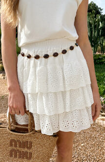 Cotton Embroidery Skirt Off White Wit